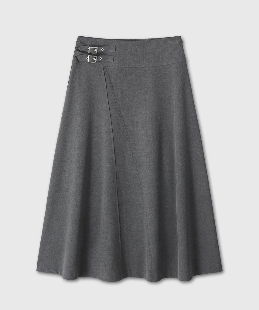 Daibeuinumeon Flare Long Skirt (Gray)