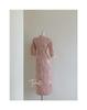 2025 New Pink Jacquard Satin Cheongsam with Large Sleeves - Young Autumn Style