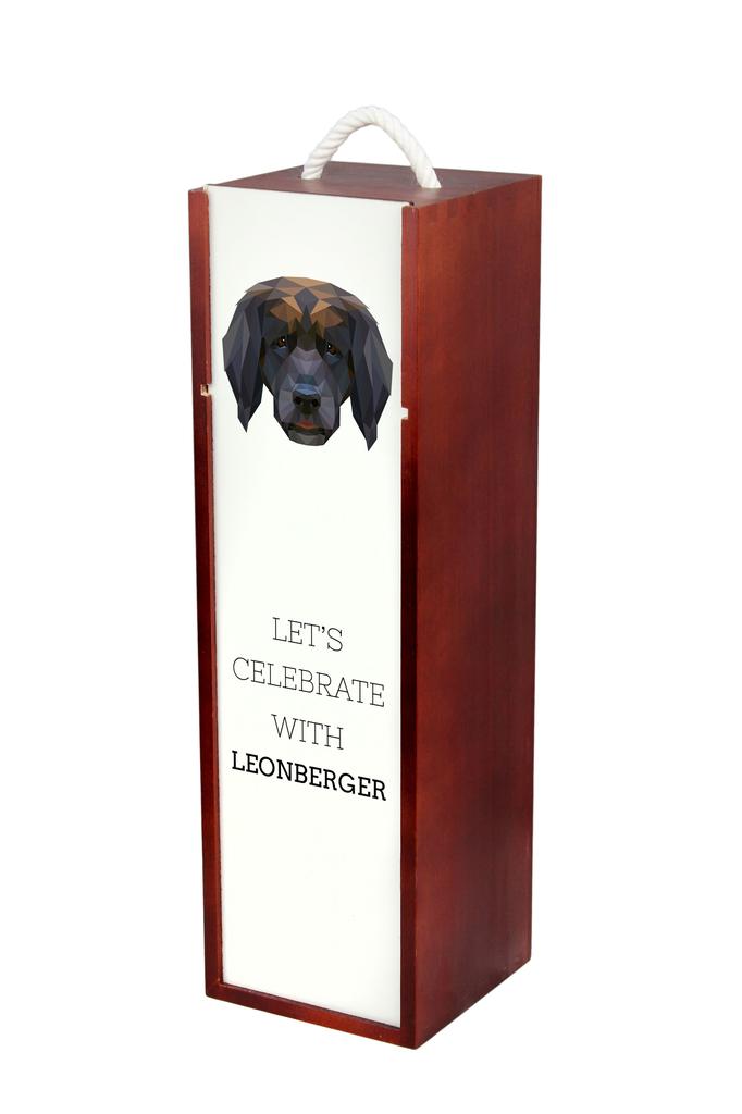 Leonberger - Geometric Box With Photo And Inscription For Wine Brand Art-Dog