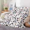 Dog Throw Blanket Dog Paw Bones Print Blanket Super Soft Flannel Fleece Blanket Lightweight Fluffy Plush Bed Blankets