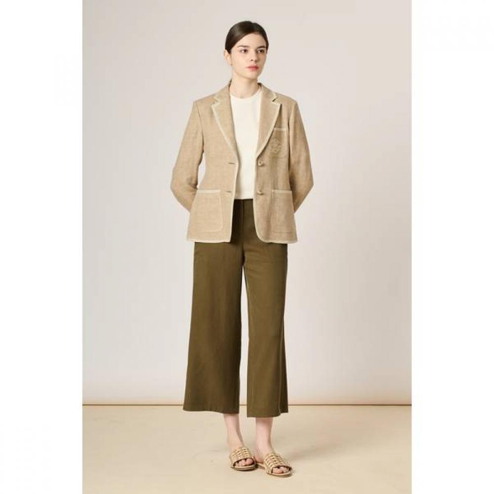 Bcbg Logo Point Piping Linen Jacket B4m3j105