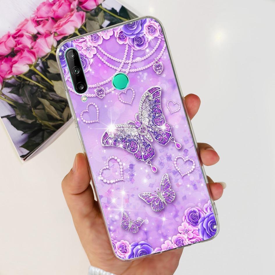 For Huawei Y7p 2020 Case Honor 9C Silicone Cover Fashion Butterfly Clear TPU Fundas For Huawei P40 Lite E ART-L28 ART-L29 Bumper
