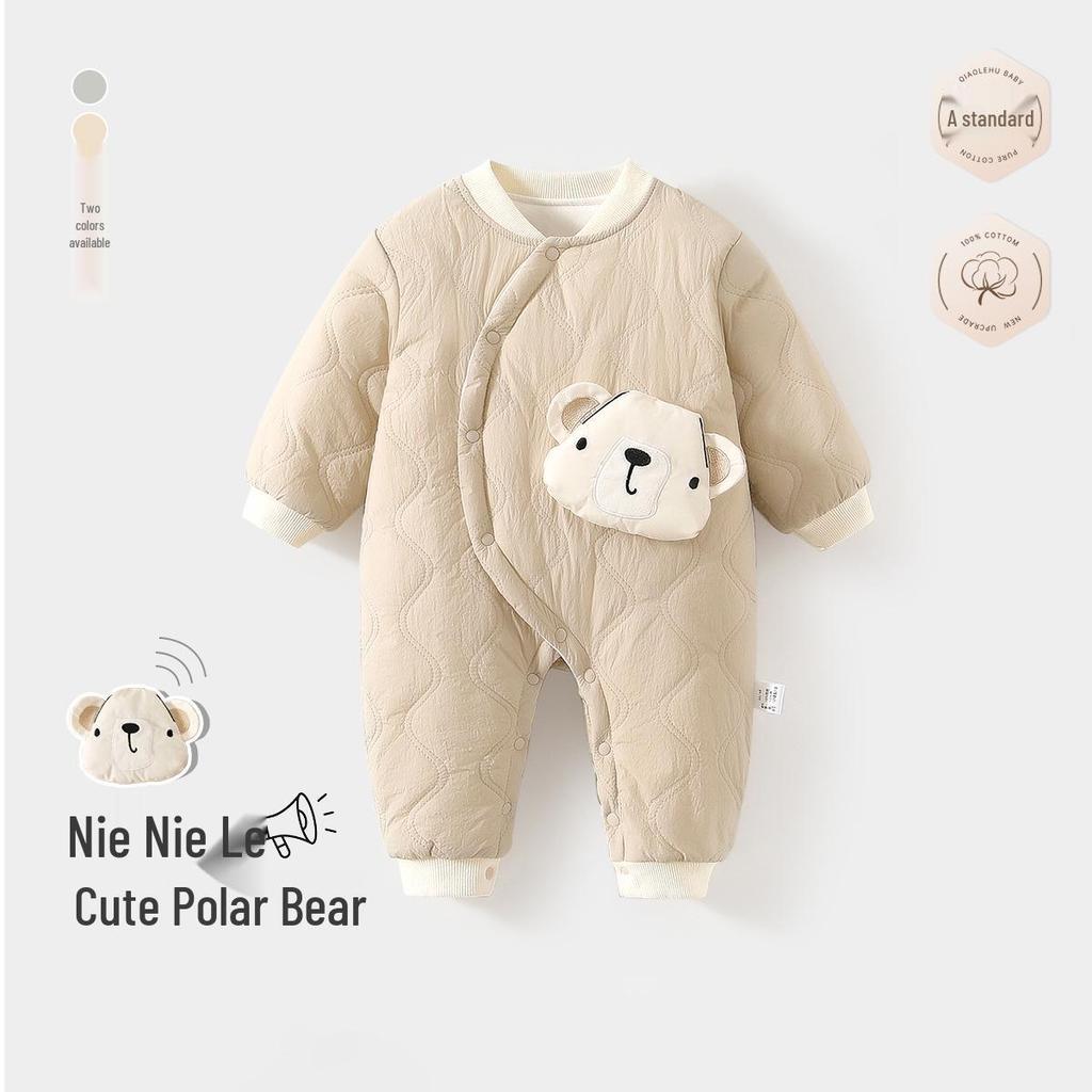 Super Cute Thickened Cotton Winter Romper - Warm Baby Crawling Suit & Newborn Onesie