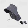Summer Ice Silk Sun Hat With Wide Brim And Neck Protector For Outdoor Travel