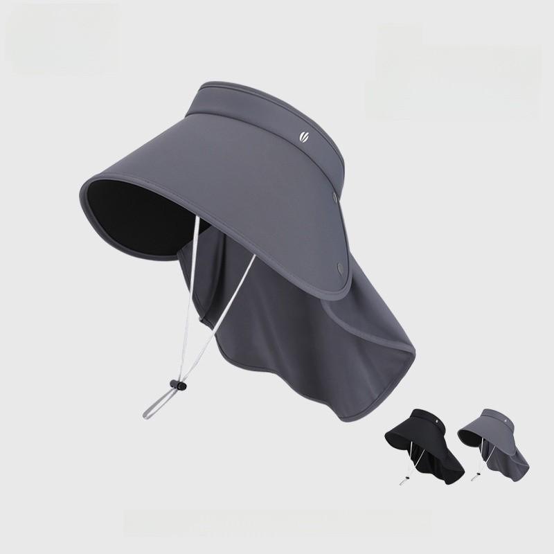 Summer Ice Silk Sun Hat With Wide Brim And Neck Protector For Outdoor Travel