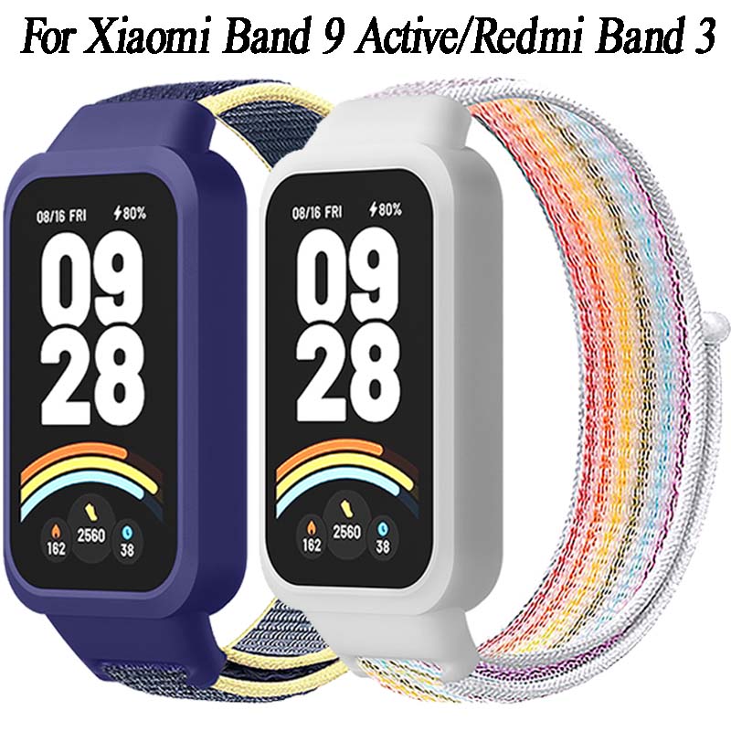 Nailono kilpinė apyrankė For For Xiaomi Band 9 Active/Redmi Band 3 išmaniajai laikrodžiui Sportinė minkšta apyrankė riešui For For Xiaomi Band 9 Active