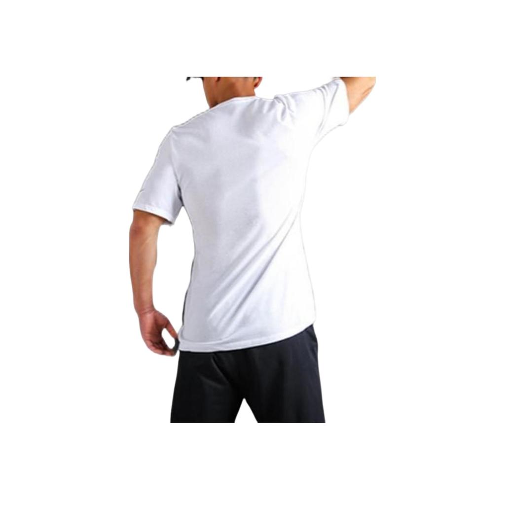 Nike Solid Color Crew Neck Pullover With Logo Print Short Sleeve T-Shirt Men Tops White 830950-100