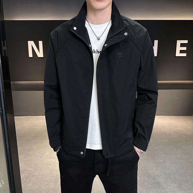 

Мужское пальто Новое модное брендовое пальто в стиле милитари со стойкой и воротником-стойкой Хулиганское Красивое Мужская одежда Весна и лето Повседневный Короткий топ Хулиганский Красивый 4XL (recommended 185-102.5kg) чёрный