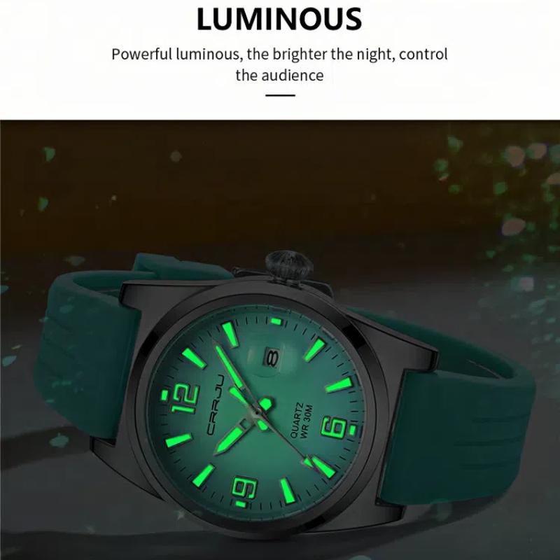 Herrenmode Sportuhr Wasserdicht Leuchtend Damen Quarz Armbanduhr Mehrfarbiges Zifferblatt Kalender Armbanduhr