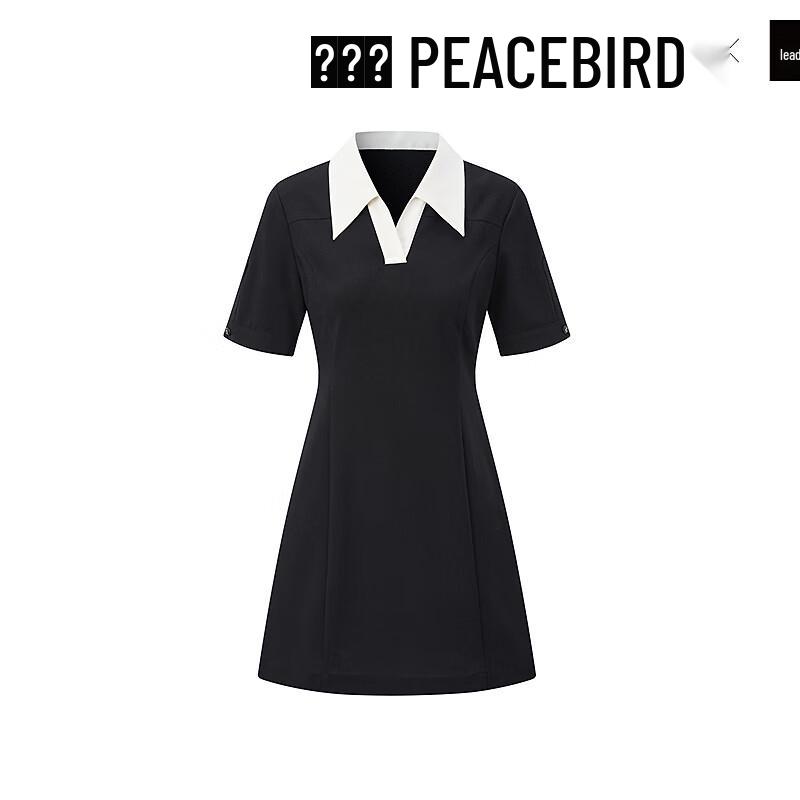

PEACEBIRD Women s College Style Color Block Mini Shirt Dress XS