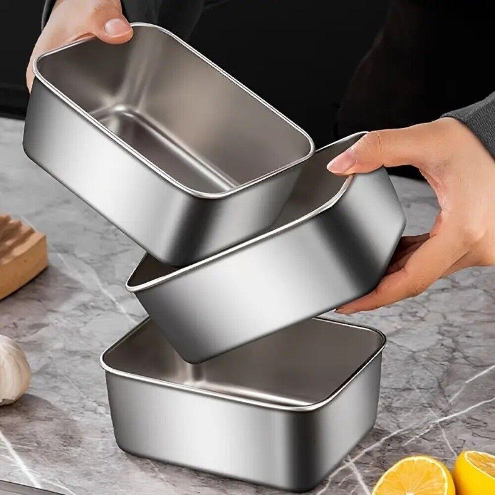 Microwavable Fresh-keeping Box Stainless Steel Multifunctional Seal Box Rectangle Lunch Box