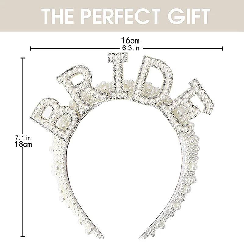 

Bride To Be Pearl Crown Headband Bachelorette Hen Party Bridal Shower Supplies белый