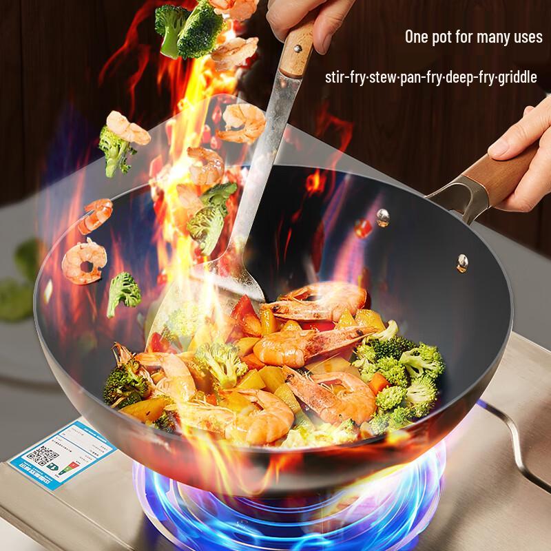 Liven JT-C3211 32cm Refined Iron Wok