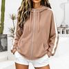 Women's Hooded Sweatshirt Long Sleeve Color Pullover with Pockets Casual Fall Fashion