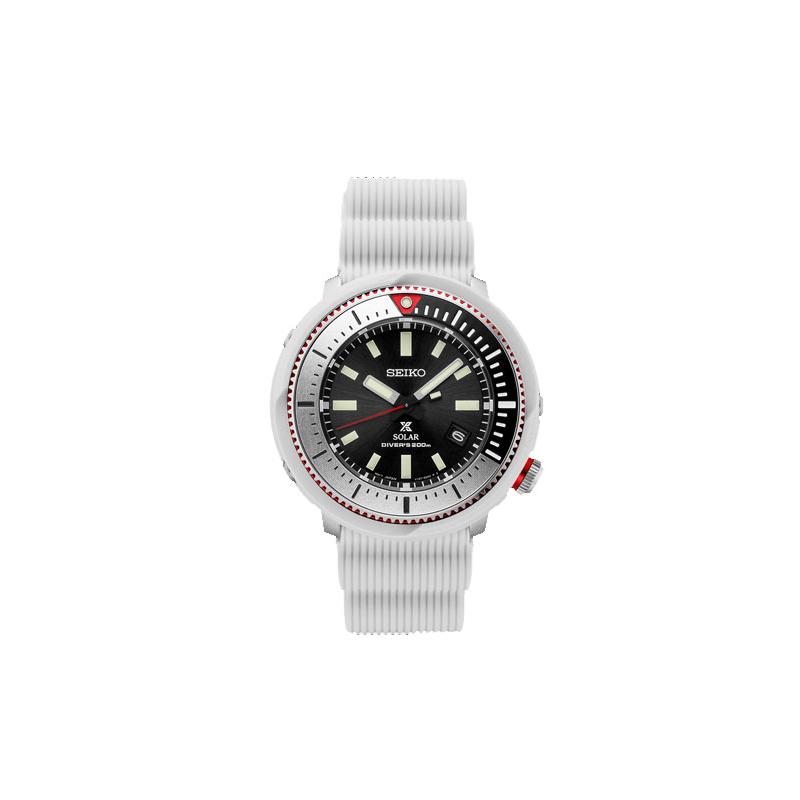SEIKO PROSPEX series business solar Quartz silicone strap men s watch black dial SNE545 чёрный
