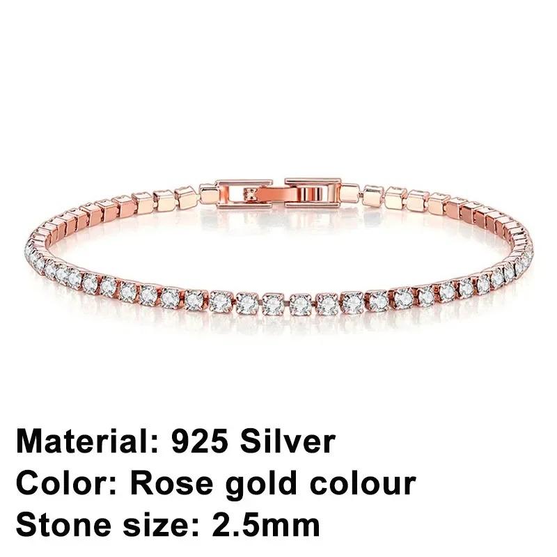 New 925 silver tennis bracelet sparkling crystal luxury women jewelry zircon water bracelet wedding gift