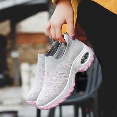 Women's Shoes New Breathable Mesh Shoes Air-cushioned Sport Running Shoe Wedge Sneakers for Women Tennis Training Shoes