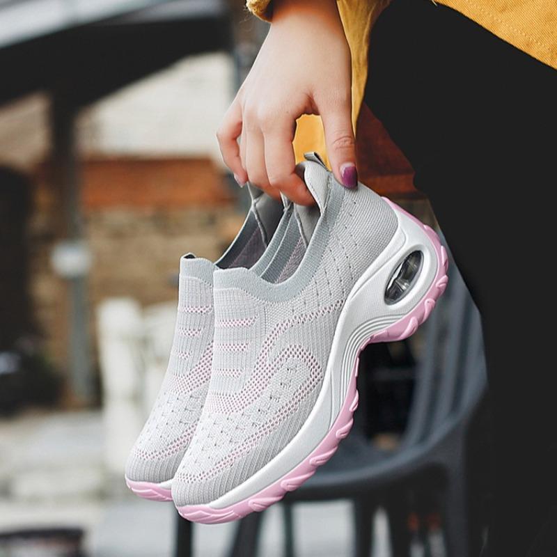 Fashion Women's Shoes New Breathable Mesh Shoes Air-cushioned Sport Running Shoe Fashion Wedge Sneakers for Women Tennis Training Shoes