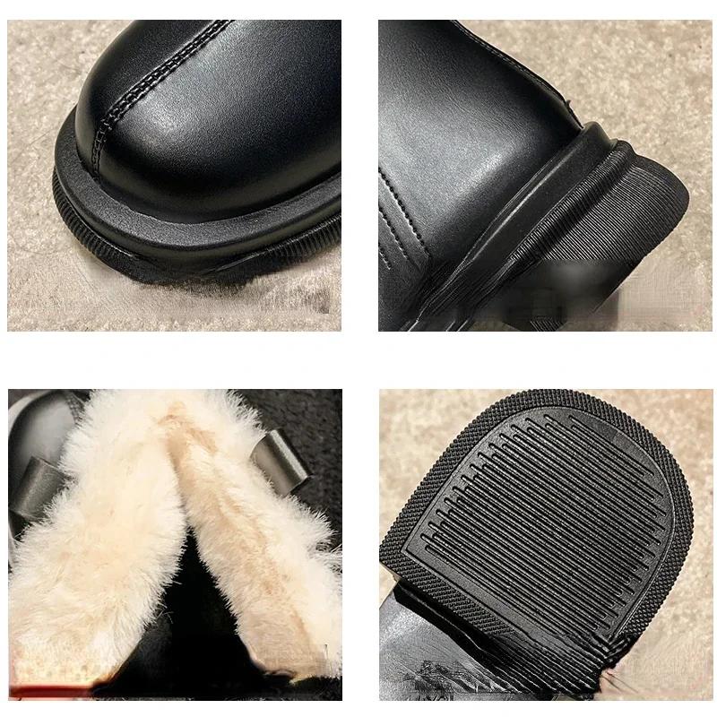 Зимові теплі модні жіночі черевики 2024 Нові водонепроникні протиковзкі коричневі короткі черевики Прості й універсальні жіночі черевики на платформі на блискавці
