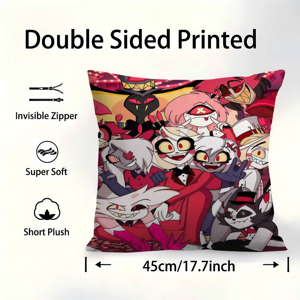 Hazbin HHotels Angel Dust Alastor Pillow Cushion Cover Pillowcase Living Room Sofa Home Decor Customized