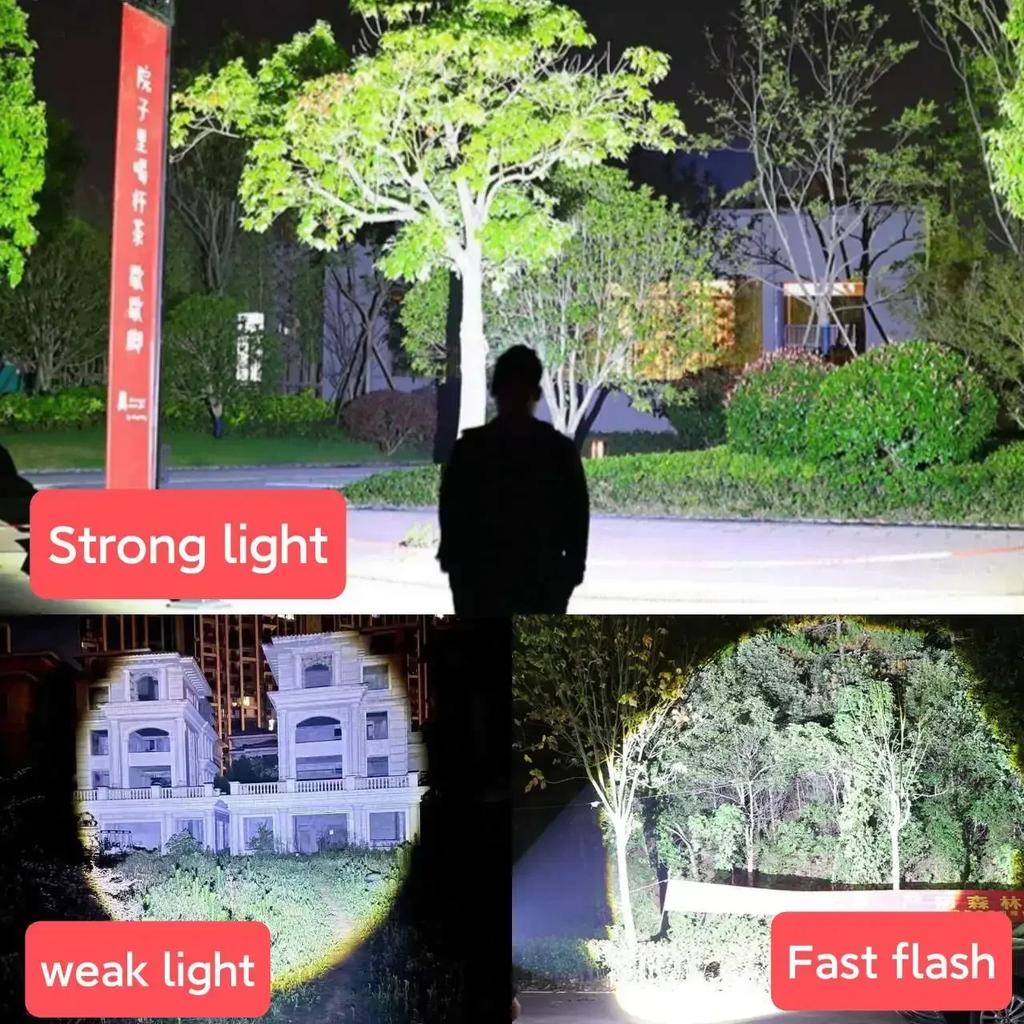 High Power Led Flashlight 1000000LM Powerful Flashlight Portable USB Rechargeable Led Lamp 2000mah Emergency Camping Torch