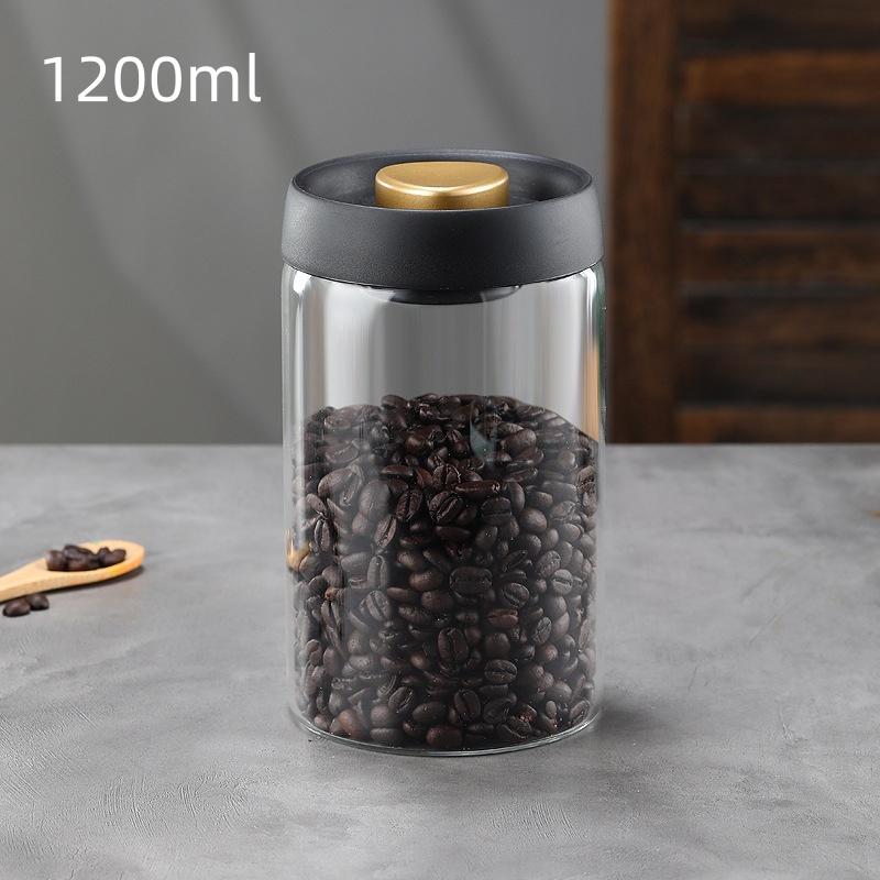 Coffee Jar Manual Vacuum Moisture Proproof Storage Jar Kitchen High Borosilicate Glass Tea Jar Coffee Bean Storage Sealed Jar