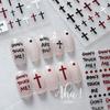 Наклейки Aha для нігтів: Європейський та Американський Стиль Хрест, Червоний, Чорний, Білий Горошок, Англійські Літери, 3D Наклейки для Нігтів