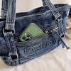 Large Capacity Commuter Tote Bag Women's Denim Shoulder Crossbody Bag