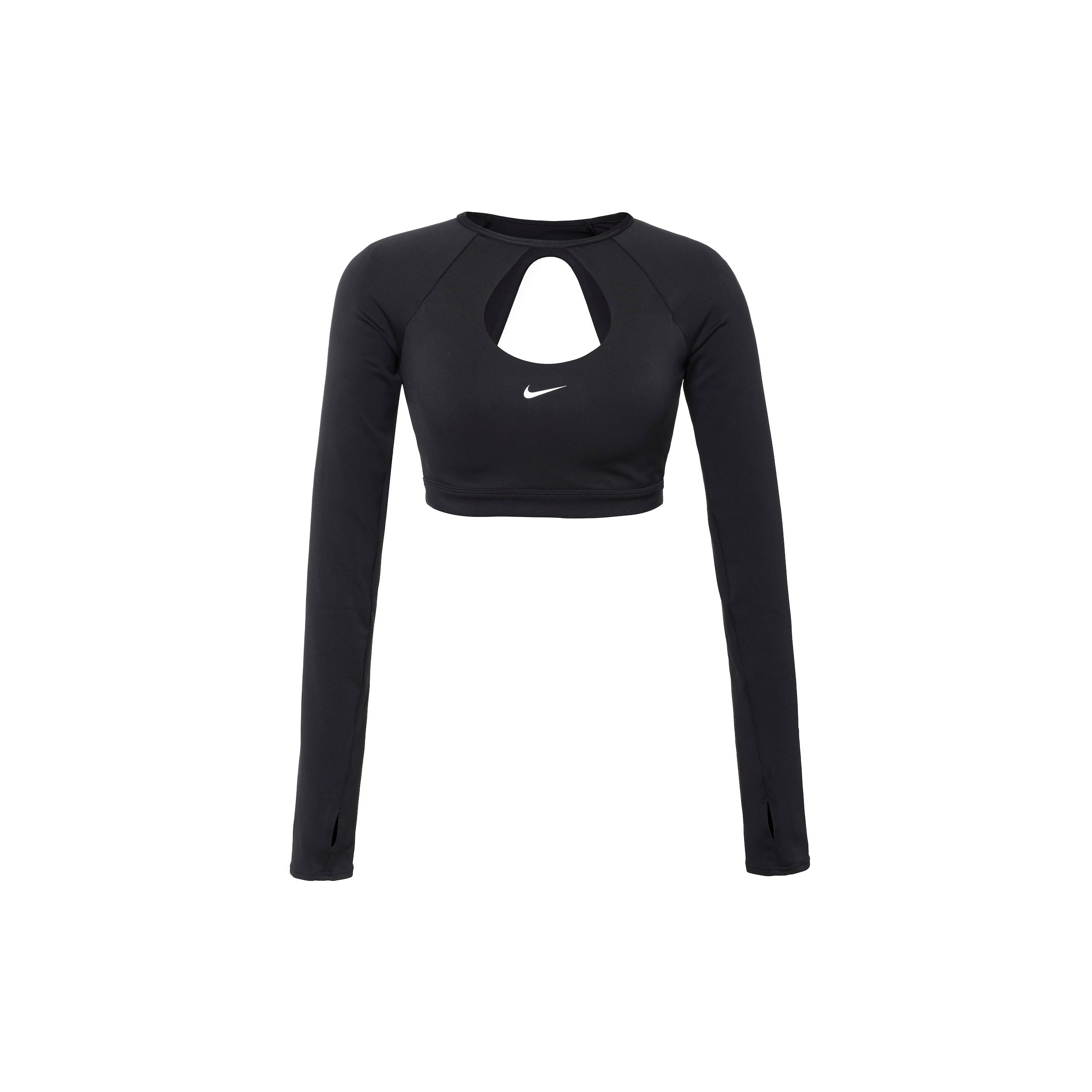 Nike Women s Dri-Fit Long Sleeve Crop Top Training Shirt Black FB4103-010 XXL