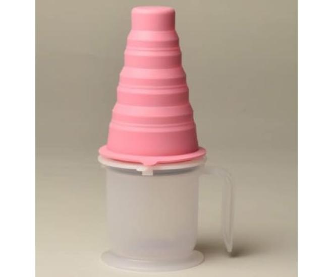 Nihon Yamamura Glass - Perfect Thickening Cup - Cherry Blossom - This single cup allows you to measure thickening agents.