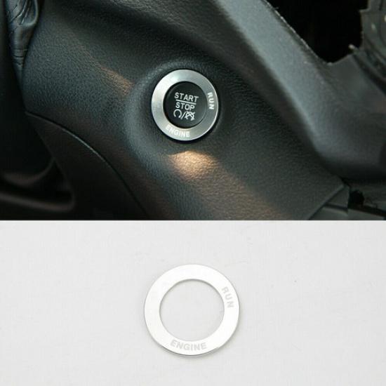Silver Ignition Engine Start Key Cover Ring Trim For Jeep Grand Cherokee 2014-17