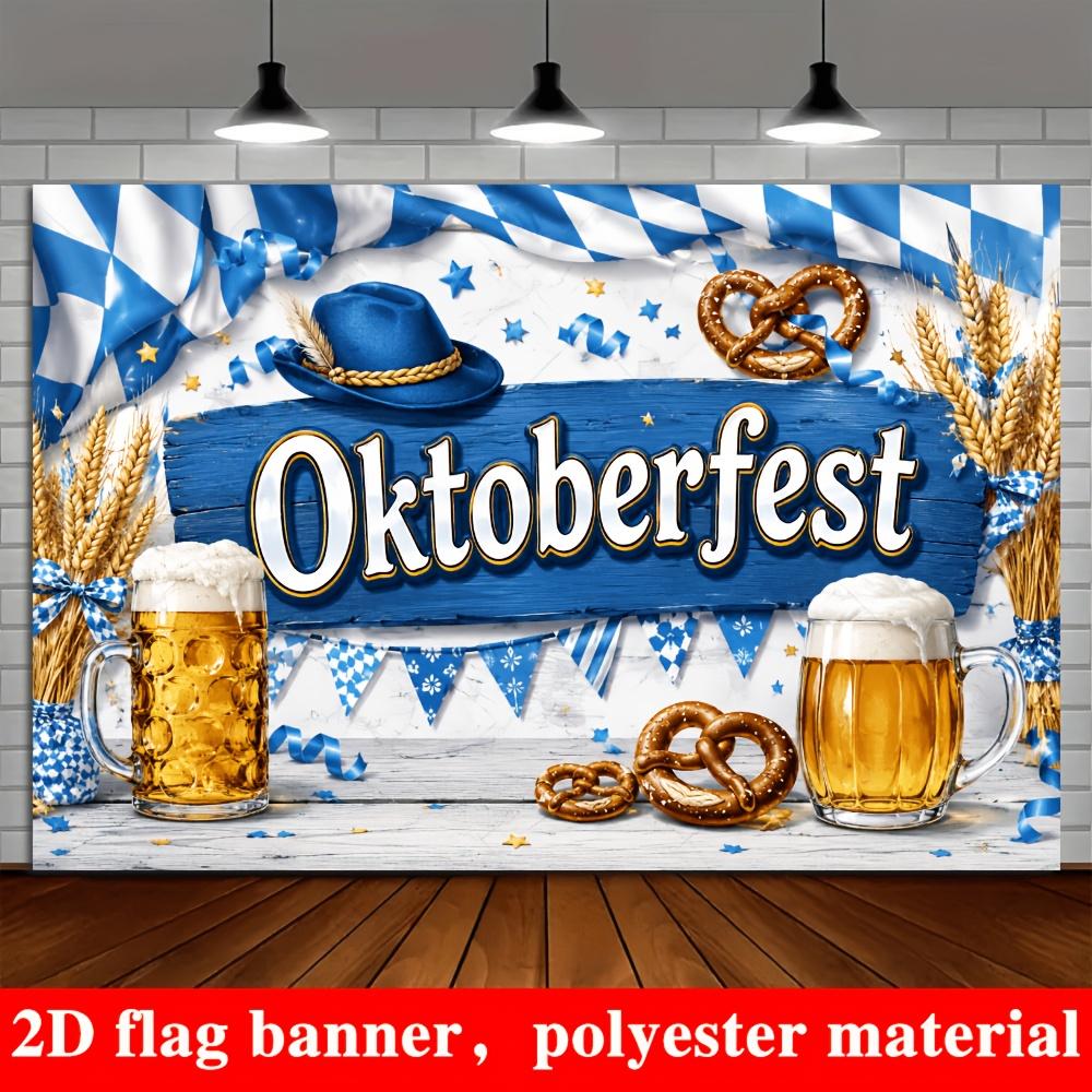 A 2D flag – banner background on the theme of a beer festival with beer cupsXY