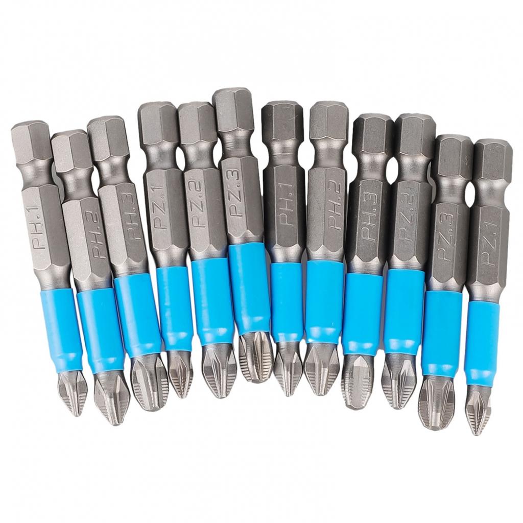 Nutdrivers Screwdriver Bit PH1 PH2 PH3 PZ1 PZ2 PZ3 1/4inch 12Pcs 50mm
