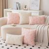 Kurzer Plüsch Besticktes Kissen Wohnzimmer Sofa Kissenbezug Ins Stil Weiche Nachttisch Rückenlehne Niedlicher Kaninchenfell Kissenbezug
