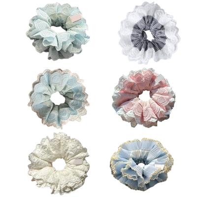 Princesa Scrunchies Multi Camadas Laço de Cabelo Rendado Anéis de Cabelo Encantador Multi Camadas Laço de Cabelo Corda de Cabelo para Menina
