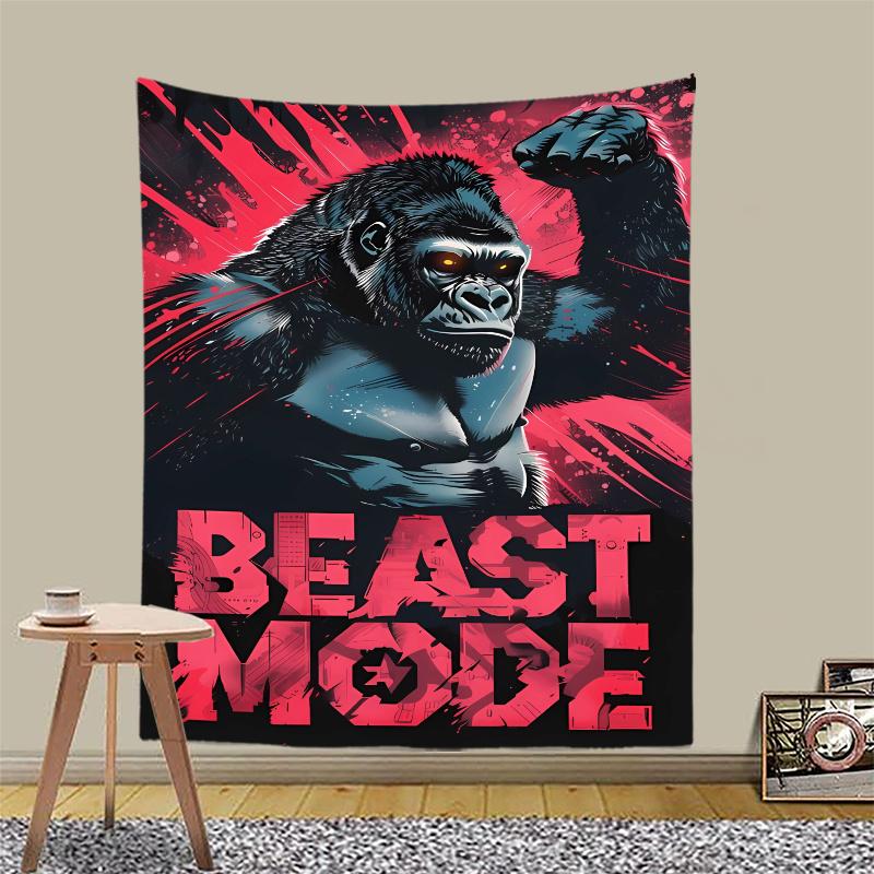 

Gorilla Fitness Design Digital printing polyester wall hanging tapestry decorative Living room bedrooms Office background gift 74x94cm(29x37in)