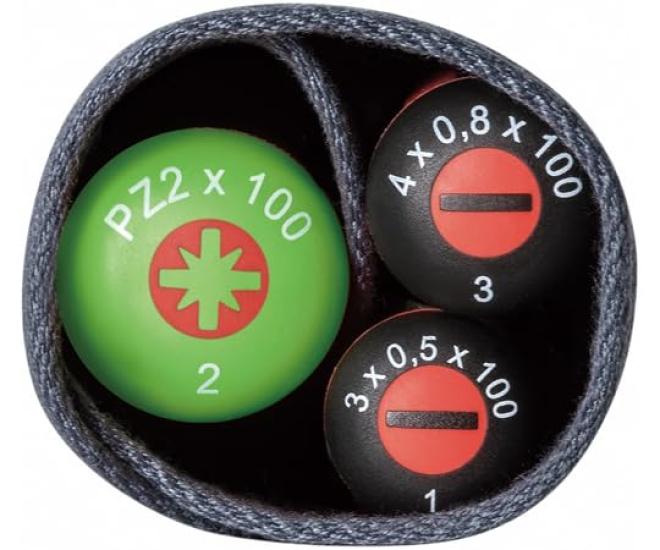 PB Swiss Tools Zestaw wkrętaków SwissGrip z rolką, 6 sztuk (PoziPlastic z nacięciem) Etui, 8562.SUGY