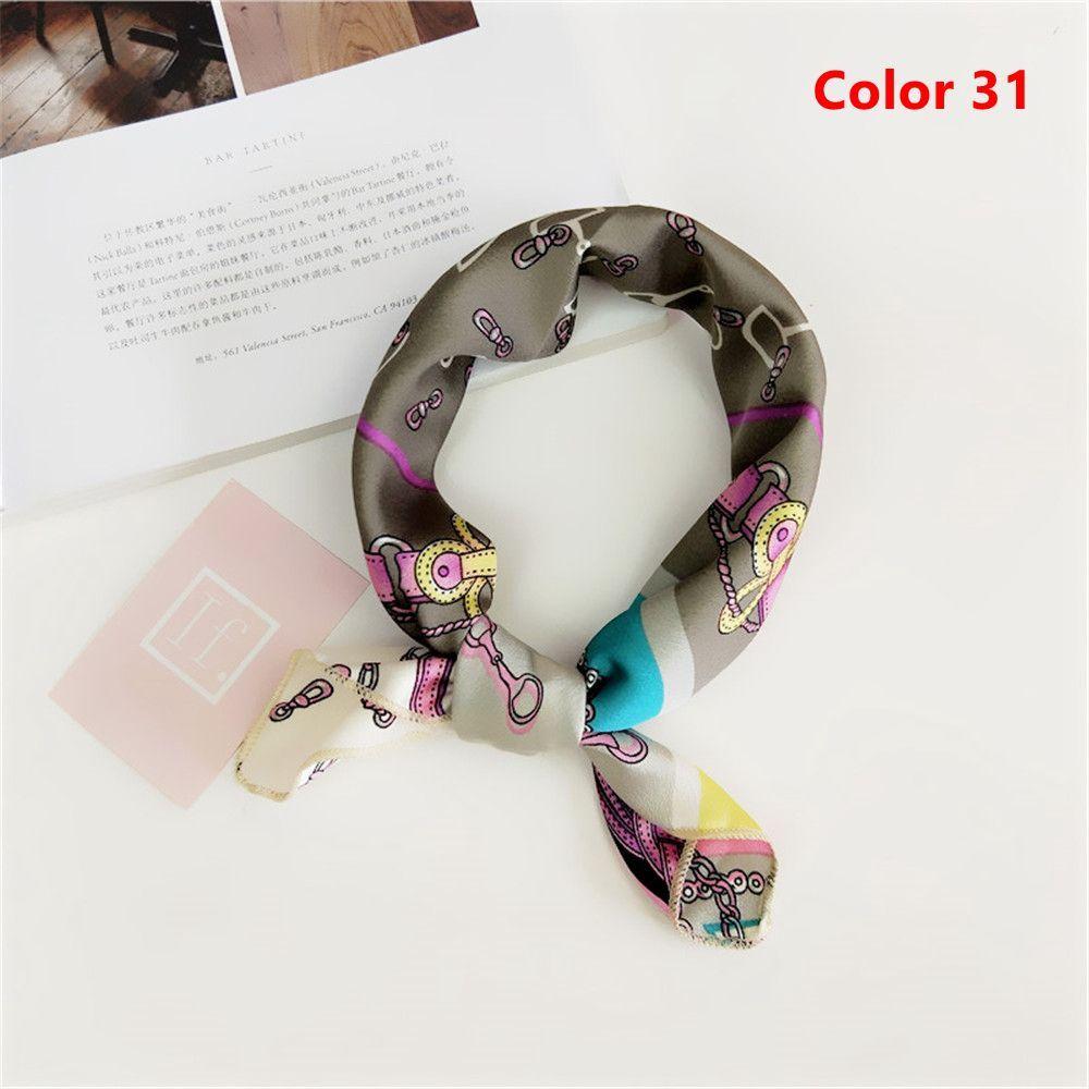 Gifts Women Small Vintage Square Scarf Silk Feel Satin Head Neck Hair Tie Band