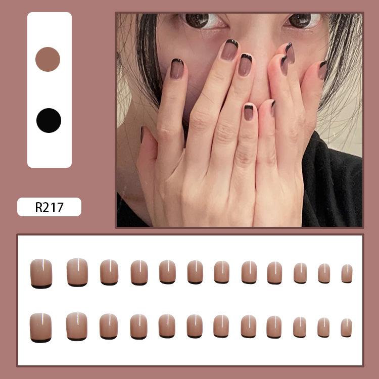 24 Stück Mandel Französische Press-On Nägel Abnehmbar Vollabdeckung Ballerina Falsche Nagelspitzen Für Damen Mädchen