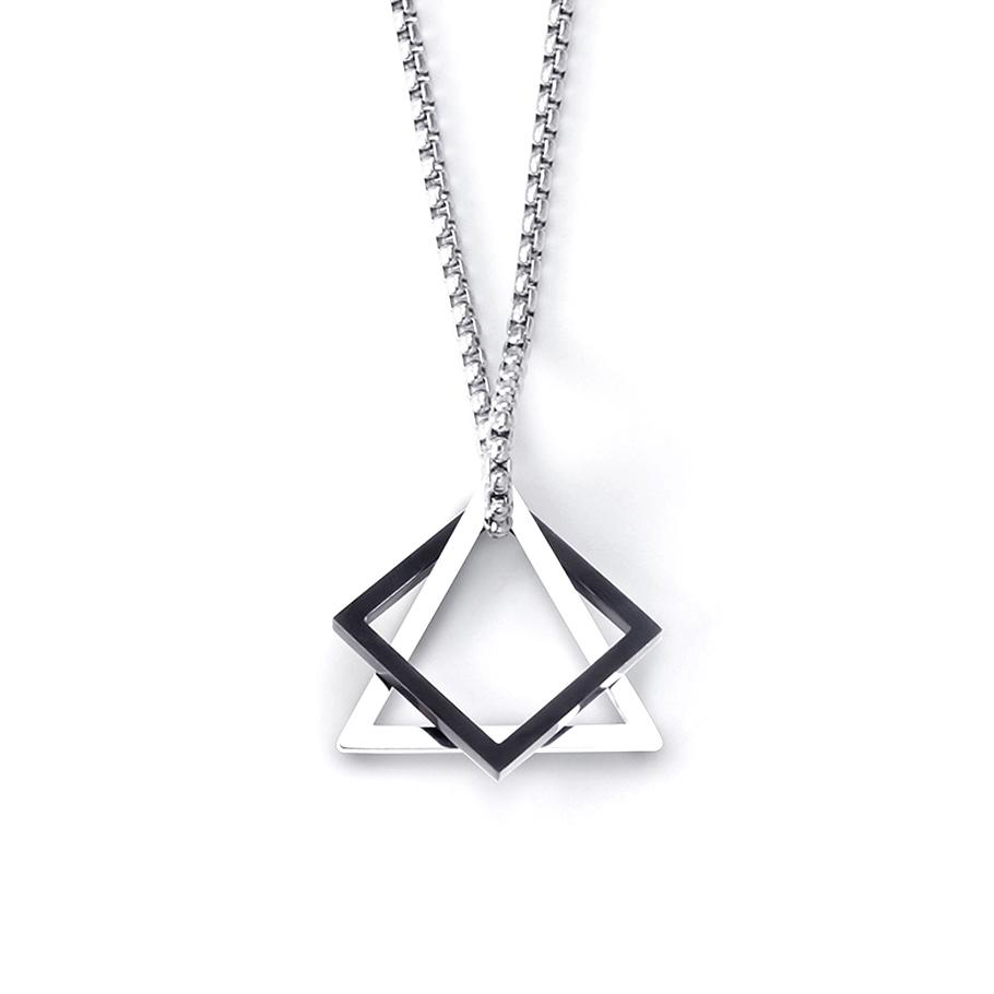 

Геометрическое ожерелье для мужчин и женщин из титановой стали, треугольное квадратное переплетение цепочек, чокер, мужские ювелирные изделия, аксессуары, подарки