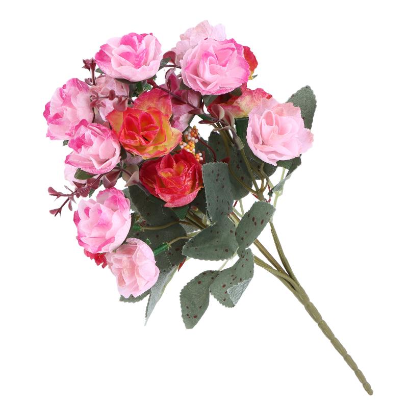 21 Heads Artificial Rose Bouquet Fake Rose Flowe Ornaments Outdoor Garden Wedding Bridal Wreath Accessories Party Decoration