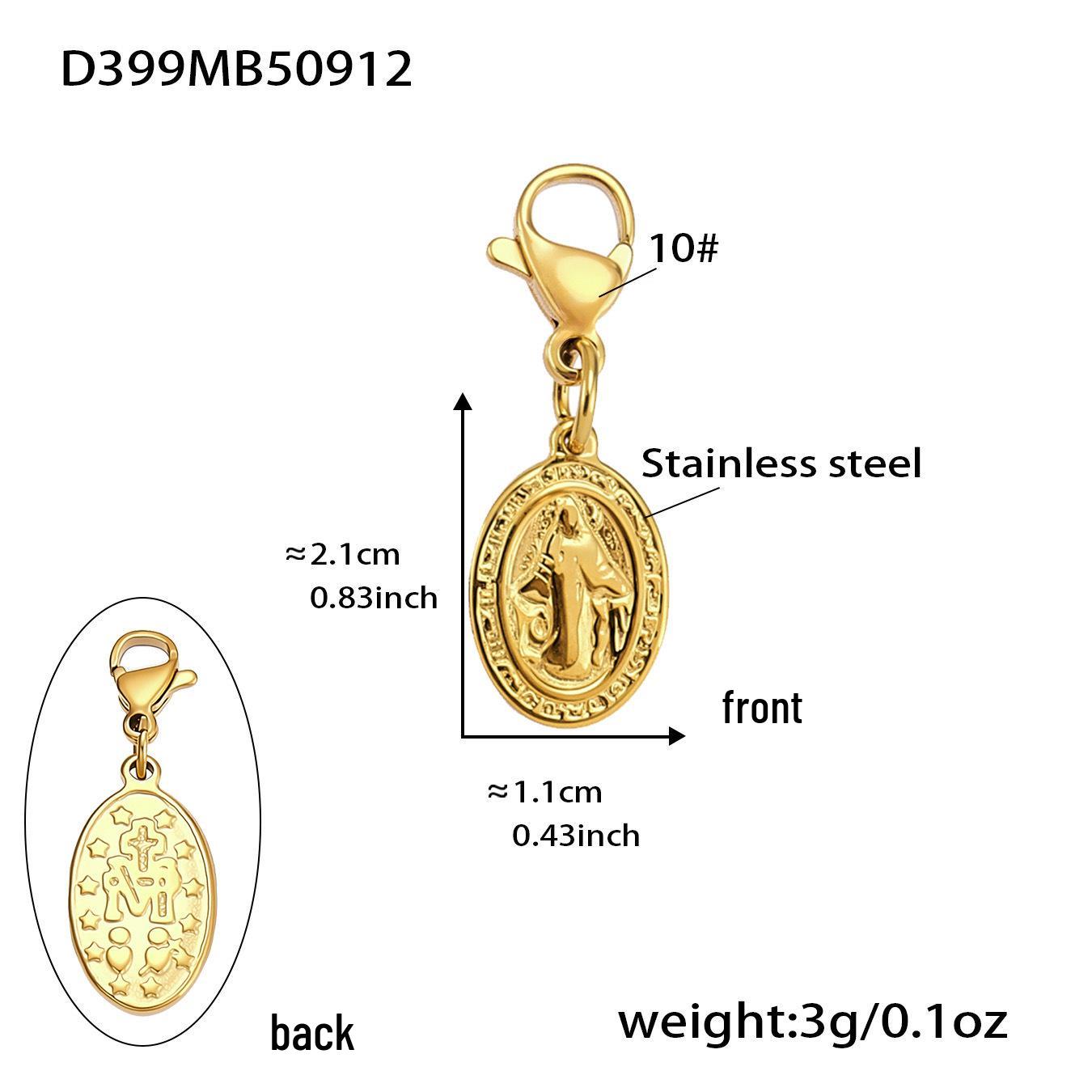 Qiong Yao 18K Gold-Plated Stainless Steel Bead Clasp Necklace with DIY Multi-accessory Pendants