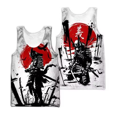 Sommer Japanische Samurai 3D-gedruckte Tanktops Herren Lässige Mode Streetwear Weste Übergroßes ärmelloses Tanktop Fitnessstudio Herrenbekleidung