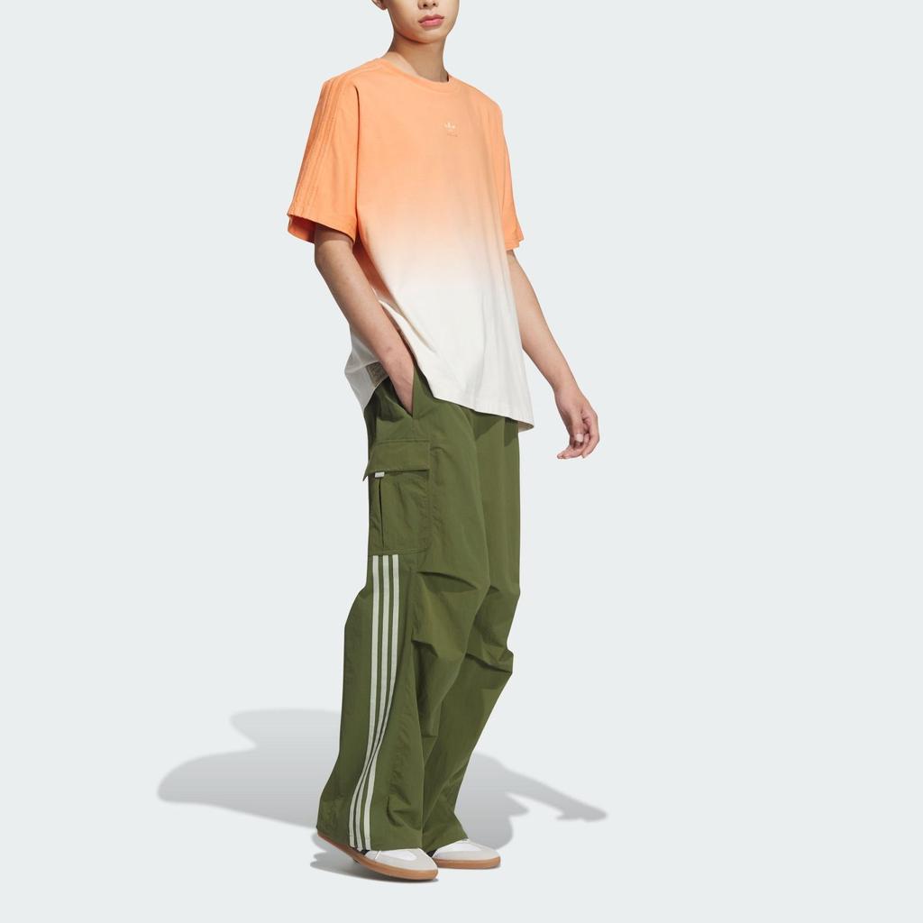 Adidas Originals Gradient Design Casual Crew Neck Short Sleeve Printed T-Shirt Unisex Tops Beige Pink White JG1525