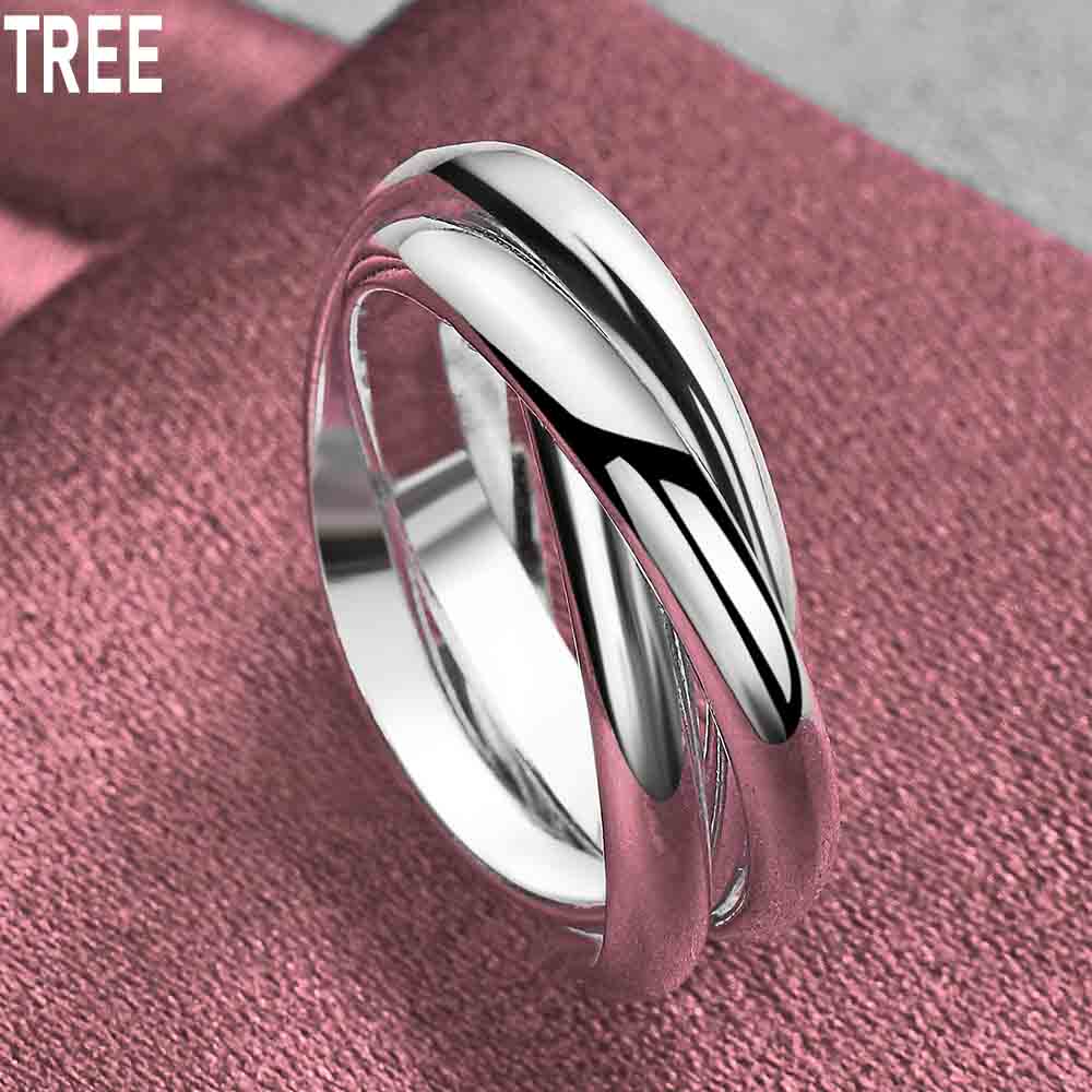 925 Sterling Silver Three Ring Ring Exquisite Charm Fashion Wedding Jewelry