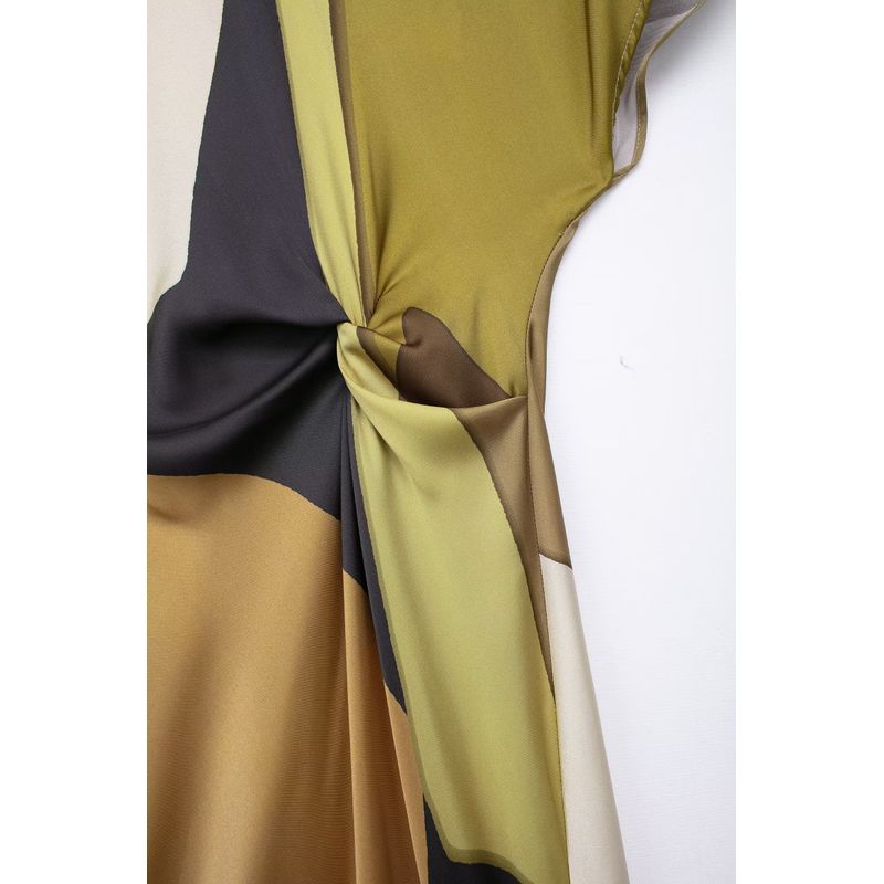 Women's New Fashion Silk Satin Texture Midi Skirt Dress