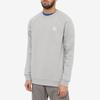 Adidas Originals Logo Embroidered Pullover Long Sleeve Sweatshirt Men Tops Grey H34642