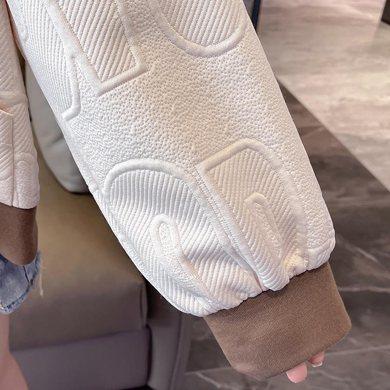 Women's Hooded Color Block Casual Jacket - Korean Style, Lightweight, Loose Fit, Petite, for Spring/Autumn 2025.