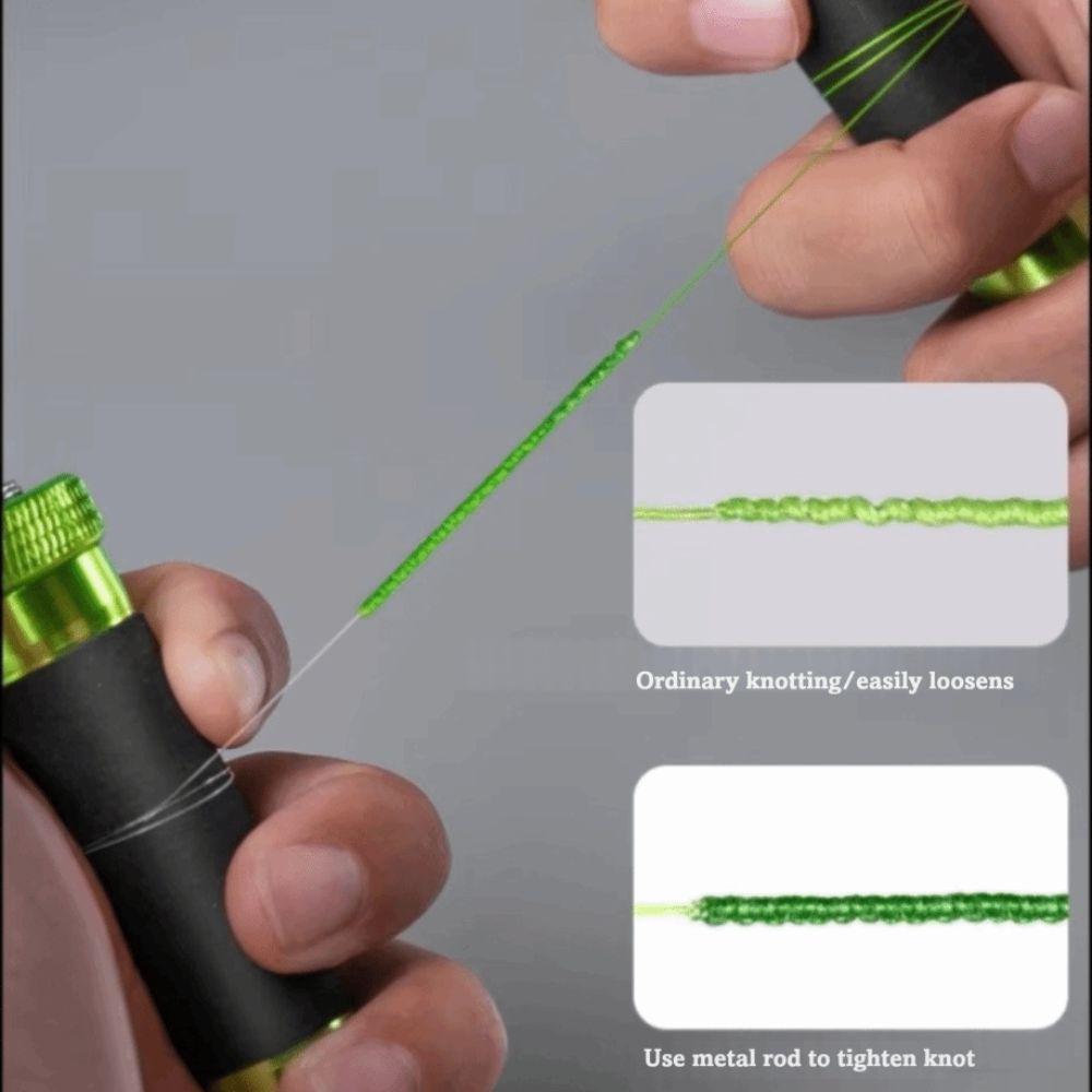 Aluminum Alloy Pull Wire Rod Rubber Anti-Slip Fishing Knot Winder Line Pull Rod  Fishing Tools