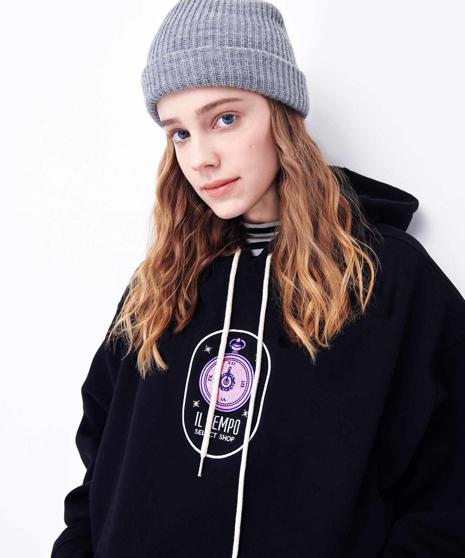 Il Tempo Select Shop Big Logo Balloon Fleece Hoodie Black Black/L